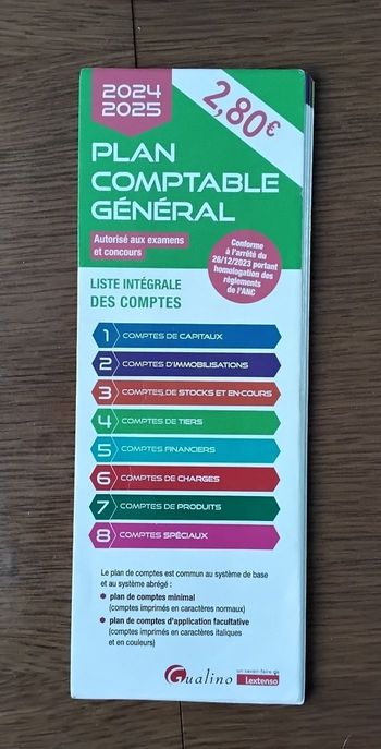  Plan comptable  général  2024-2025
