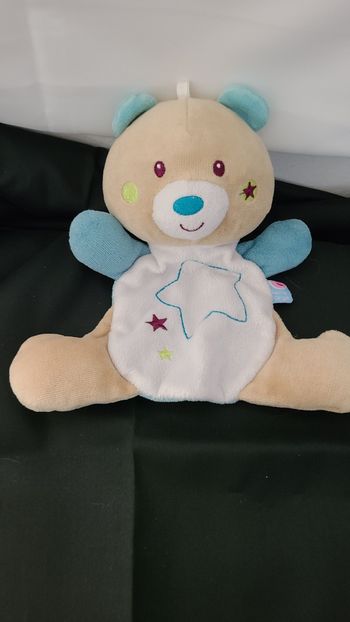 Doudou plat ours blanc Sucre d Orge Luminescent