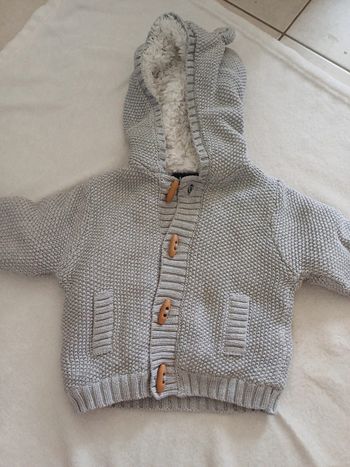 Gilet moumoute gris 12 mois kiabi