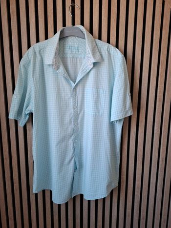 Chemise vichy bleu blanc coton Grande Taille du 46 au 50