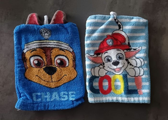 2 gants de toilette Pat'Patrouille - photo numéro 1