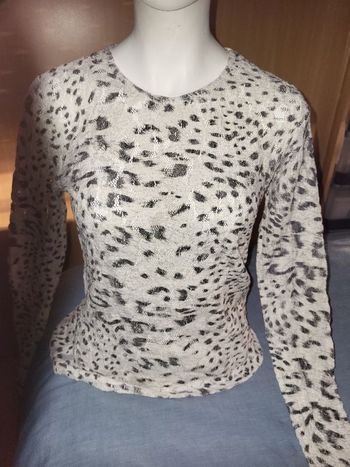 marinière  ajouré ZARA Collection  T 38 blanc et noir