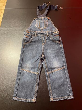 Salopette garçon 18 mois en denim bleu, bretelles réglables