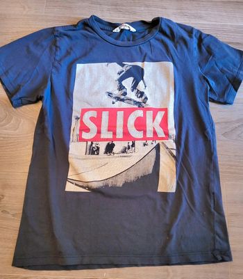 Tee-shirt bleu foncé MC H&M 12 ans