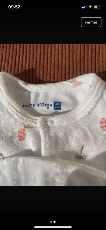 Pyjama chaud velours sucré d’orge 3 mois