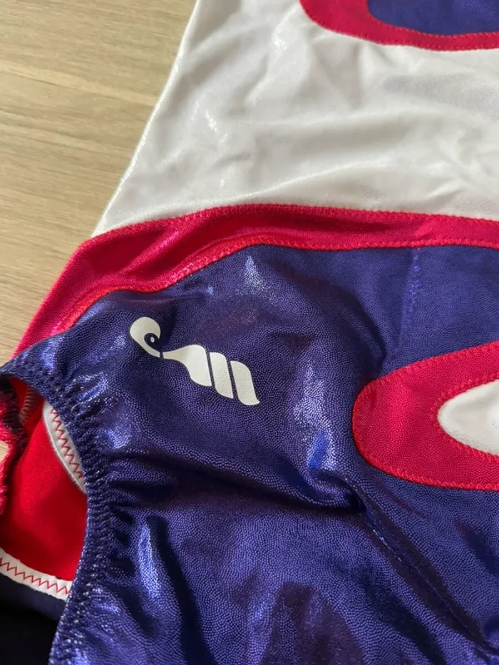 Justaucorps Christian Moreau neuf – Taille 1/S – blanc/violet/rose - photo numéro 2