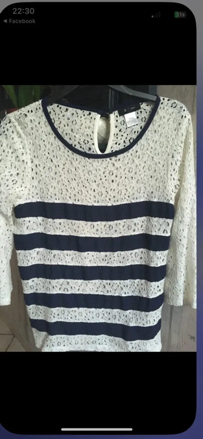 Superbe blouse en dentelle en 40 de chez La Redoute excellent état - photo numéro 3