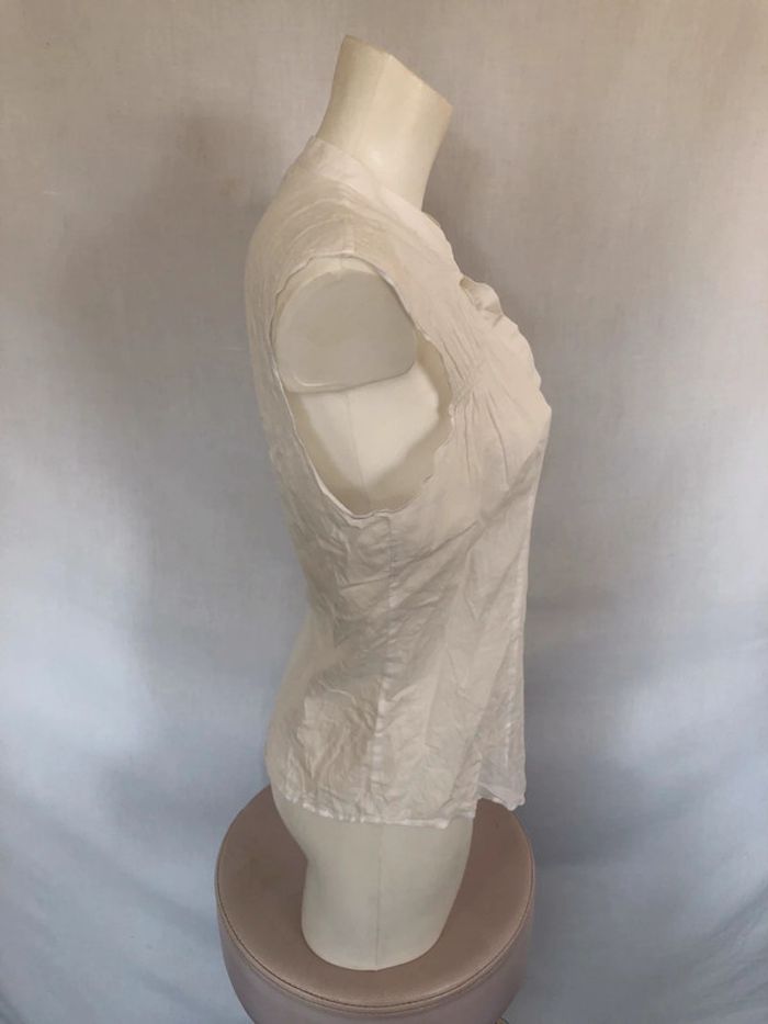 Blouse blanche boutonnage diagonal Kookai taille 40 très bon état - photo numéro 3