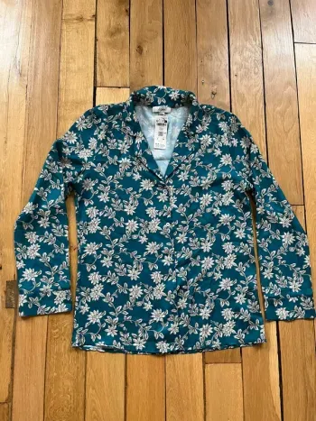 Chemise de nuit Etam effet satiné Maila bleu canard neuve