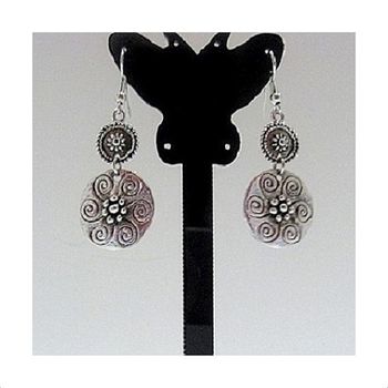 Boucles D'oreilles Pendantes Métal Argenté Vieilli