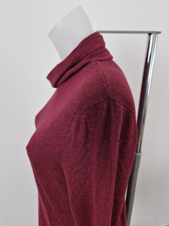 Pull fin col roulé bordeaux Mim - photo numéro 5