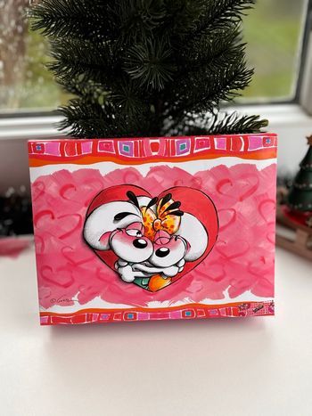 Coffret miroir rouge vintage diddl - avec papeterie d’origine