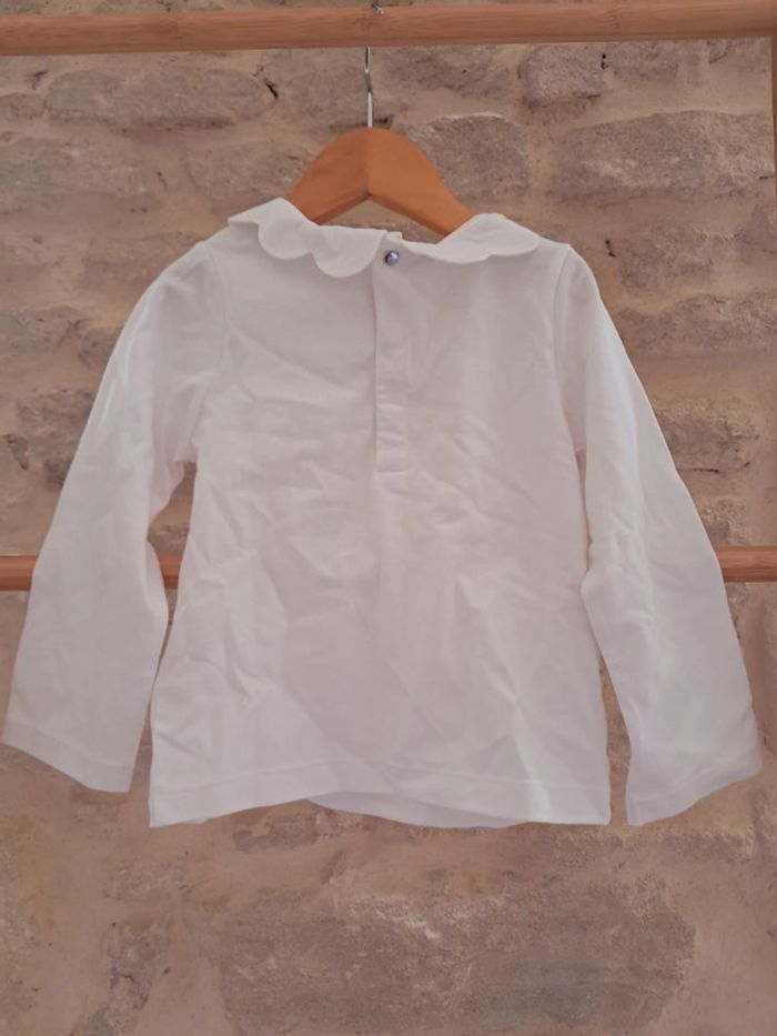 Neuf 🏷 Tee shirt ML Jacadi col pétale 24m "Oui maman" - photo numéro 3