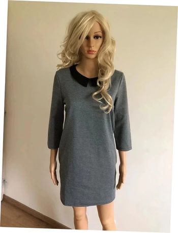 Robe grise avec col Claudine noir LolaLiza taille M bon état