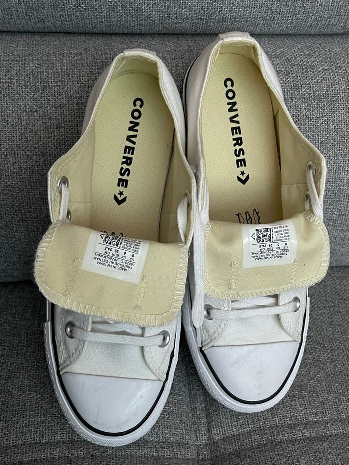 Converse blanche plate-forme 39 / très bon état - photo numéro 8