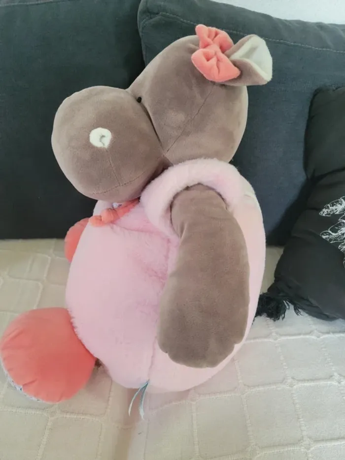 Grande peluche range pyjama hippopotame - photo numéro 5