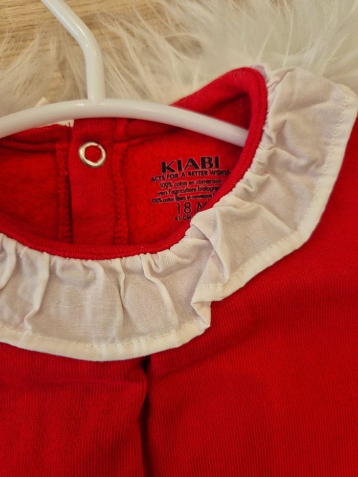 🌹 Magnifique robe molleton rouge 18 mois Kiabi - photo numéro 3