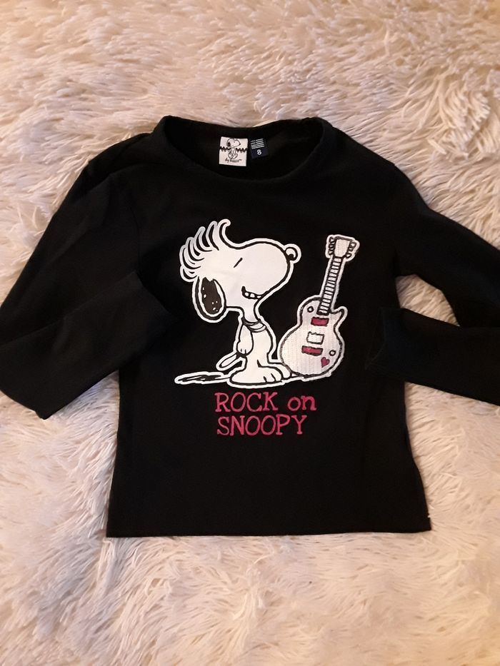 T-shirt manche longues fille 8 ans ROCK SNOOPY - photo numéro 6