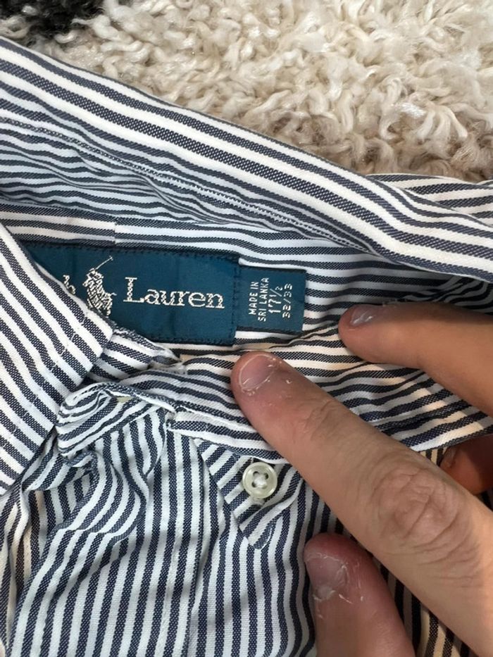 Chemise Ralph Lauren rayé bleu et blanc taille XL style old money - photo numéro 3