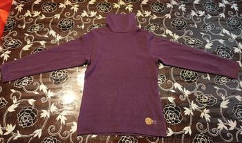 Pull col roulé violet imprimé logo Orchestra