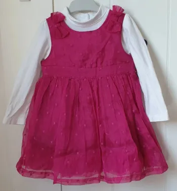 Ensemble robe fuchsia 2 pièces 2 ans
