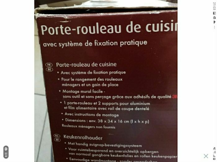 Porte rouleaux de cuisine  avec  système de fixation rapide  neuf - photo numéro 4