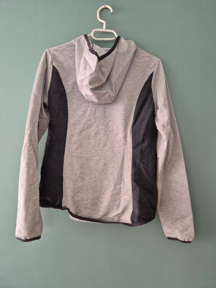 Sweat de sport à capuche, gris et noir, taille 36 - photo numéro 3