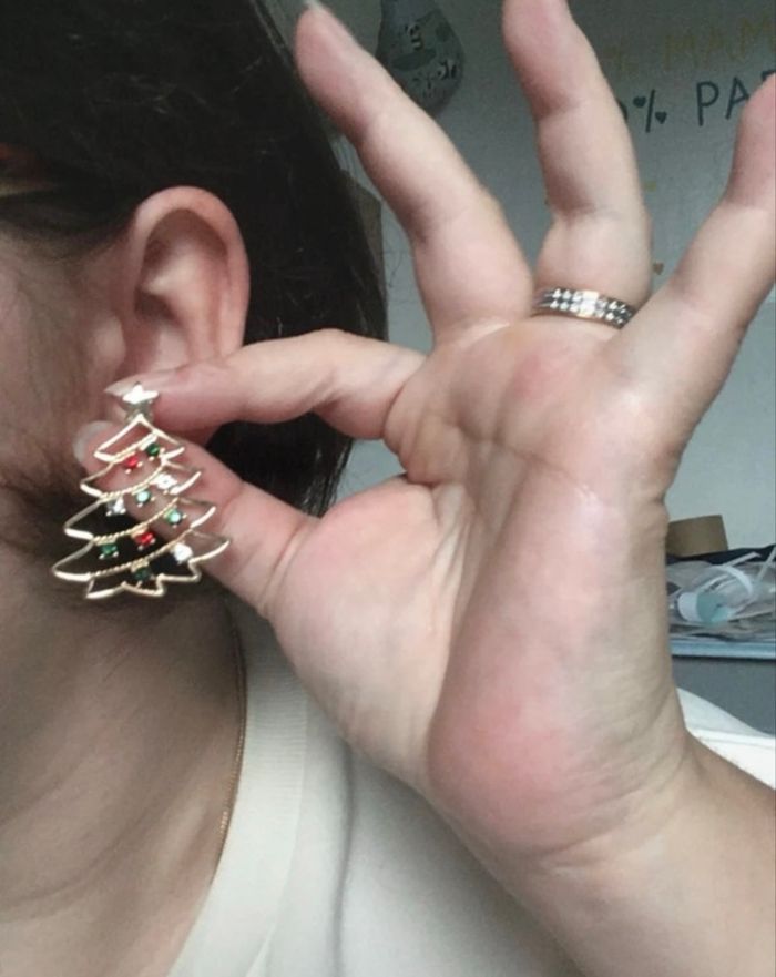 Boucles d’oreilles NEUVES pour femme forme sapin de Noël 🎄 couleur doré