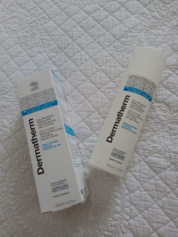 Eau Micellaire Nettoyante Démaquillante Ultra Confort Dermatherm bio 150 ml neuve