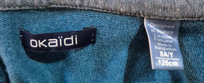 Pull à capuche Okaidi bleu canard - photo numéro 3