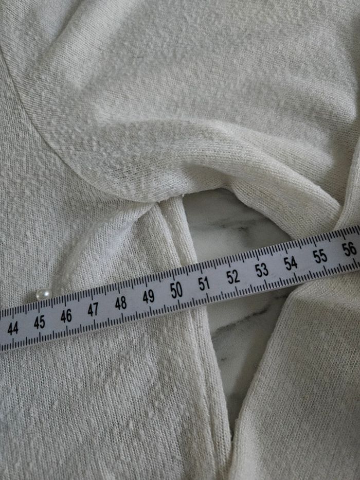 Zara pull blanc à perles taille L - photo numéro 8