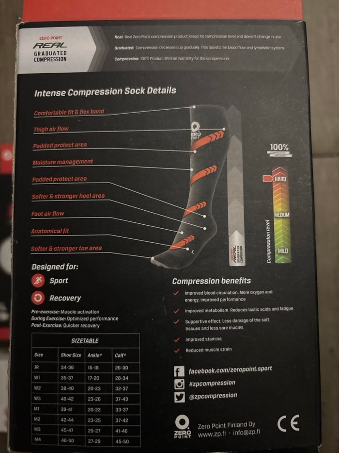 Chaussettes de running triathlon Zero Point Intense – Taille M – Couleur orange – Neuf  ni - photo numéro 3