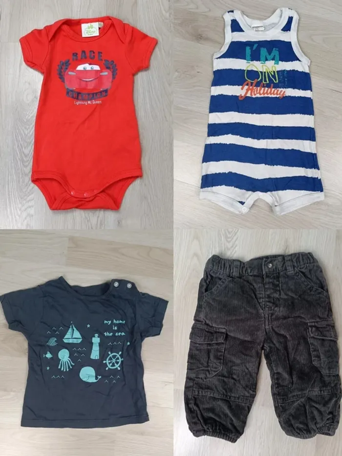 lot 4 vêtements garçon 9 mois - photo numéro 2