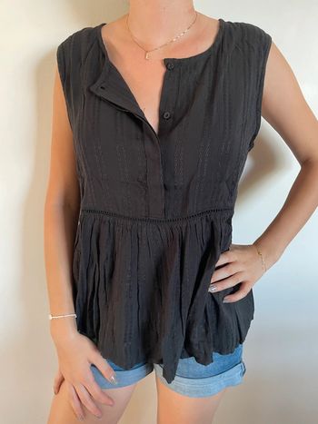 Blouse débardeur ample noir chic Ichi 40