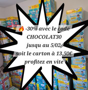 🔥 -30% Pampers Neuf – Tailles 2 à 7 – Baby Dry / Premium / Harmonie / Pants 🔥