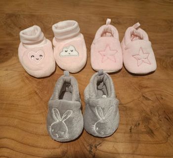 Lot de 3 paires de chaussons 0/1mois