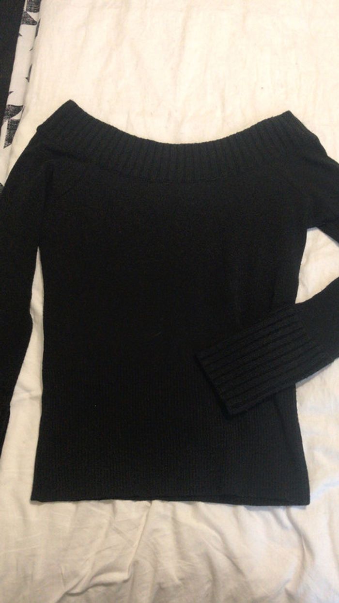 Pull Avant Première taille 1 noir col ballon - photo numéro 5