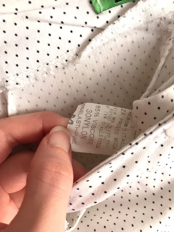 Pantalon blanc à pois noir taille 34 neuf jamais porté - photo numéro 9
