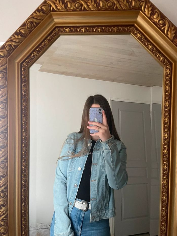 Veste en jean bleu clair