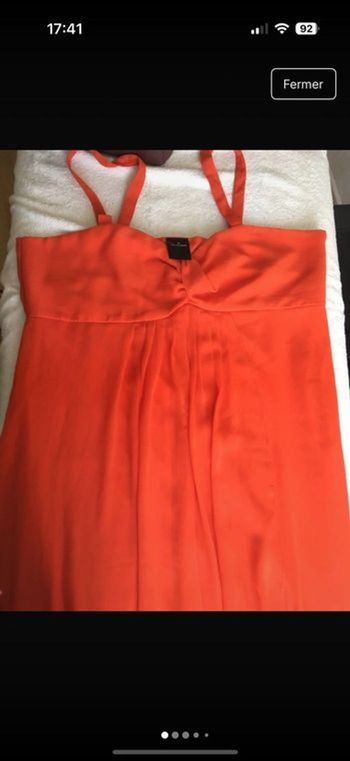 Robe longue rouge orangé taille 48