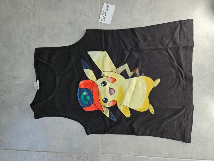 Débardeur noir Pikachu garçon 9/11 ans - photo numéro 1