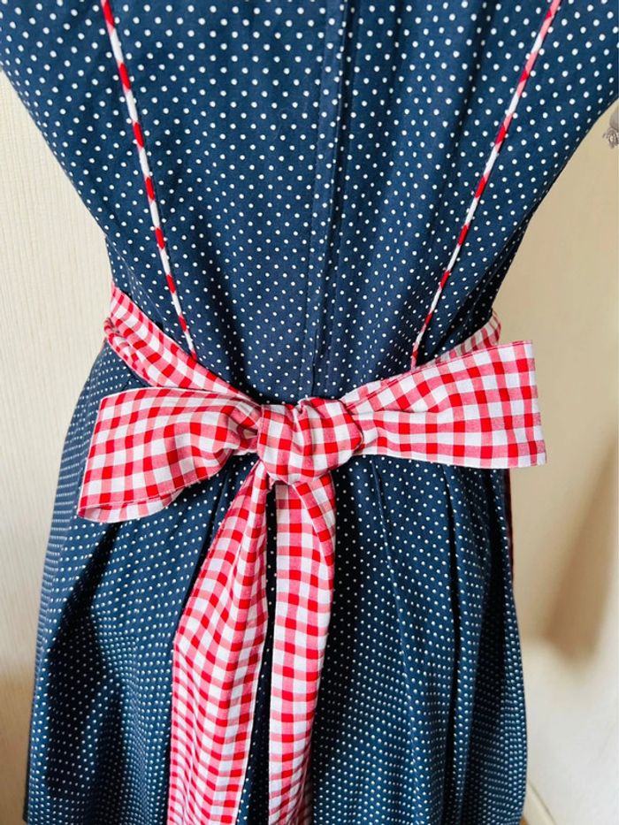 🌷🌿Magnifique robe traditionnelle autrichienne à pois Dirndl cottagecore Austrian polka dots dress🌷🌿 - photo numéro 12