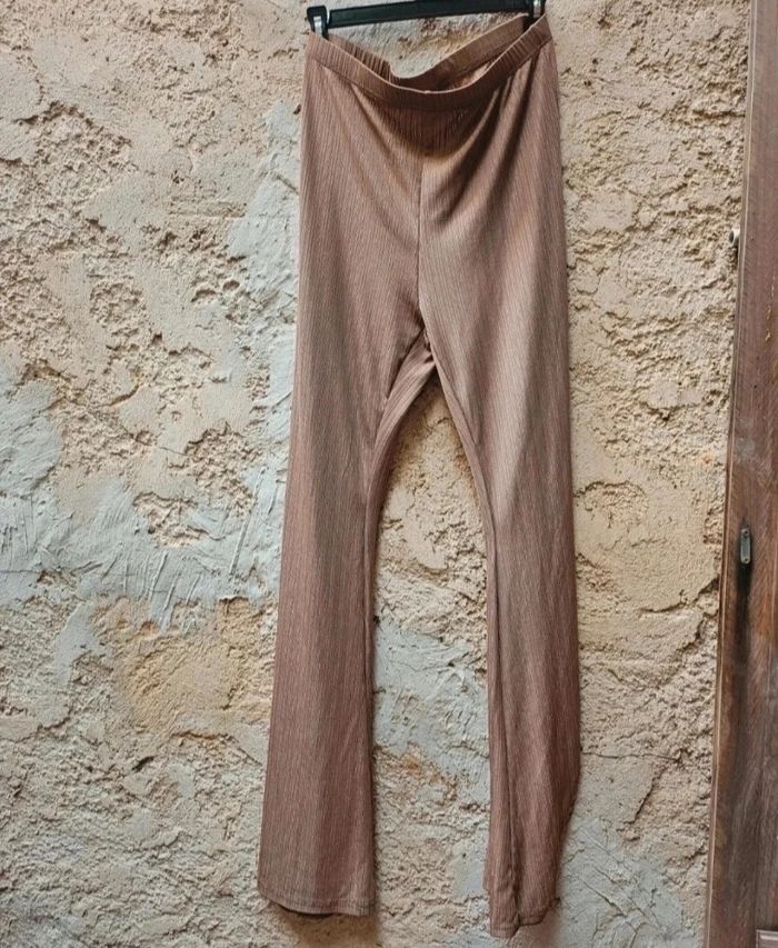 Pantalon droit jambe évasé marron - photo numéro 3