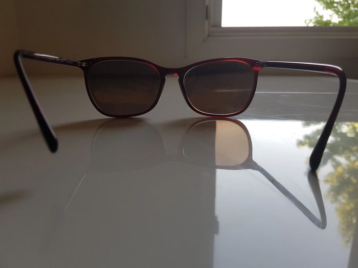 Monture de lunettes de soleil brun rouge - photo numéro 5