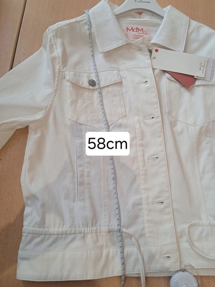 Md'M veste en jean blanc broderies T 44 neuve - photo numéro 13