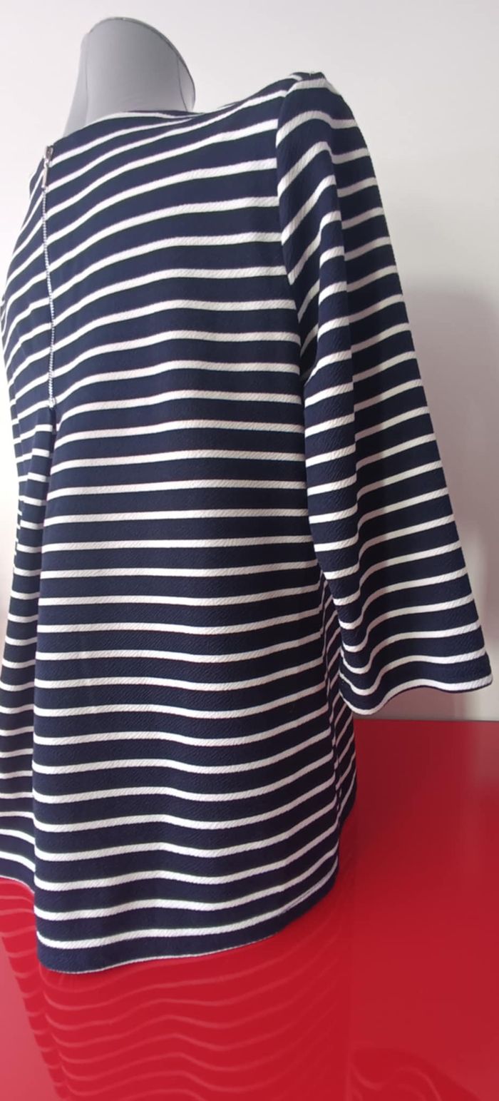 Blouse T-shirt Haut Top marinière manches 3/4 Taille 3 - photo numéro 9