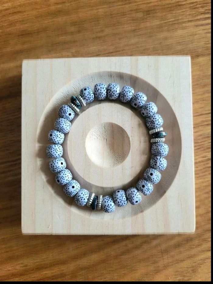 Lot 4 bracelets perles bohème – arbre de vie, aile, pompon – style zen ethnique mixte unisexe - photo numéro 14