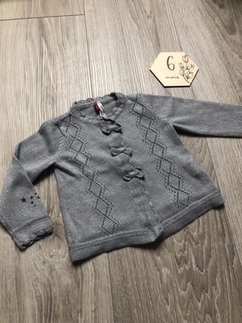 Gilet gris argenté Orchestra taille 6 mois