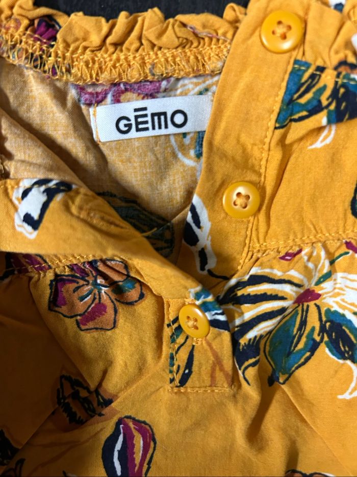 Blouse Gemo - Jaune à fleurs - 4 ans - Parfait état - photo numéro 5