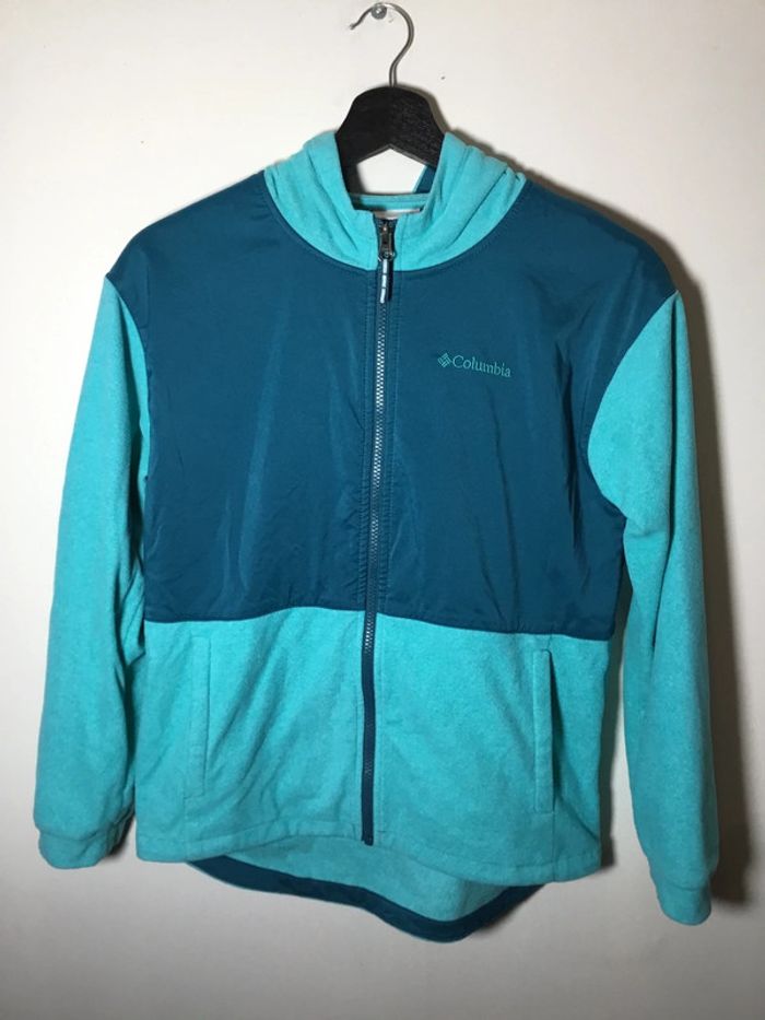 Veste polaire à capuche pour enfant Columbia turquoise taille L (14/16) 062